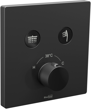 Blaufoss Smartbox Switch-Line thermostat encastrable 2 sorties noir mat incl élément intégré
