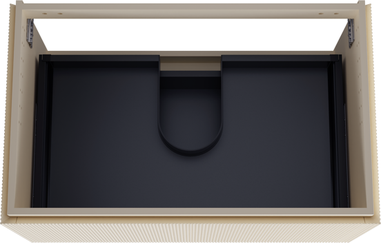 Balmani Eclips meuble sous-lavabo suspendu 90 x 55 cm Sandbeige 2 tiroirs Nervure sym. vert.