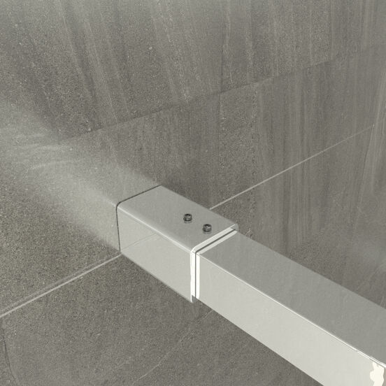 Balmani Modular douche à l'italienne 180 x 200 cm verre miroir reflex profil chrome brillant