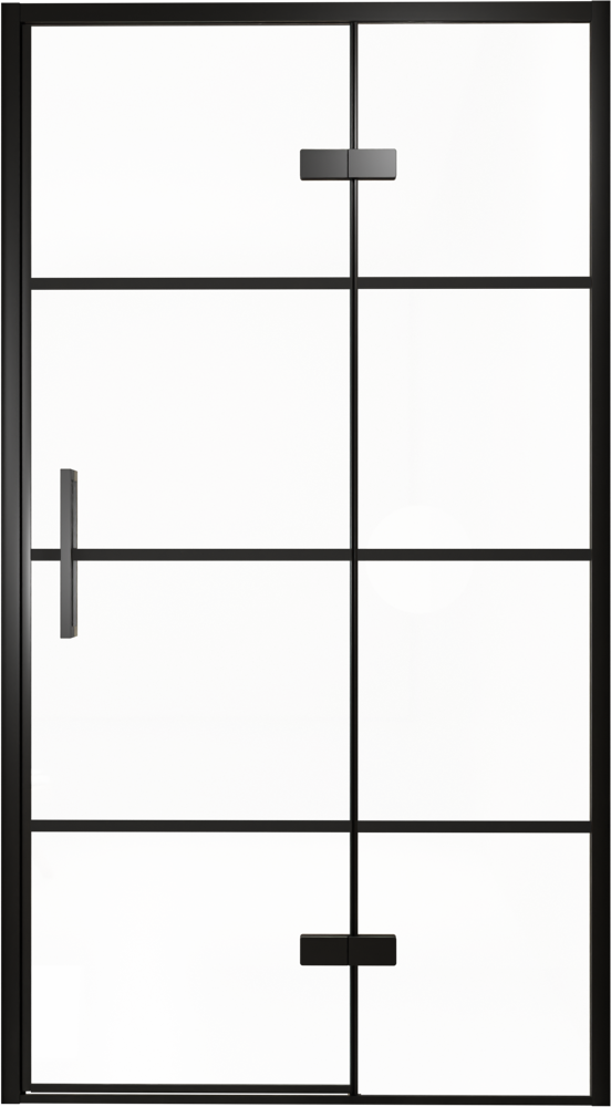 Balmani Senses Design Dusche Drehtür, Rechts, 120 cm x 210 cm, Lined, Profil Schwarz