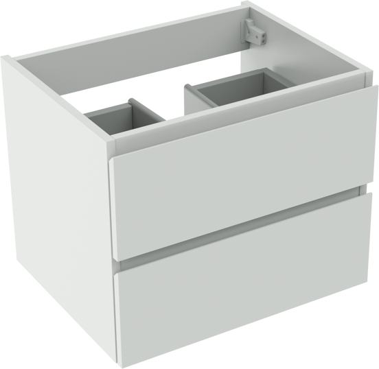 Storke Delta zwevende wastafelonderkast 60 x 48 cm mat wit 2 lades