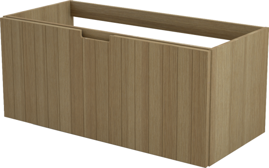 Balmani Adagio hängender Waschbeckenunterschrank: 120 x 55 cm, Eiche verwittert, 1 Schublade