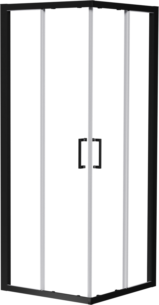 Luca Varess Talan Dusche Schiebetür 80 x 200 cm, Klarglas, Schwarzes Profil, matt