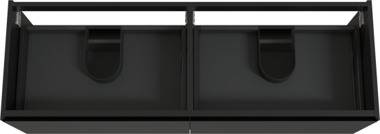 Balmani Idra hängender Waschbeckenunterschrank: 180 x 55 cm, Schwarz matt, 4 Schubladen