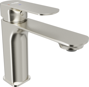 Blaufoss Bodan EcoStart standaard wastafelkraan Brushed Coolmetal