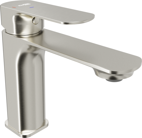 Blaufoss Bodan EcoStart standaard wastafelkraan Brushed Coolmetal
