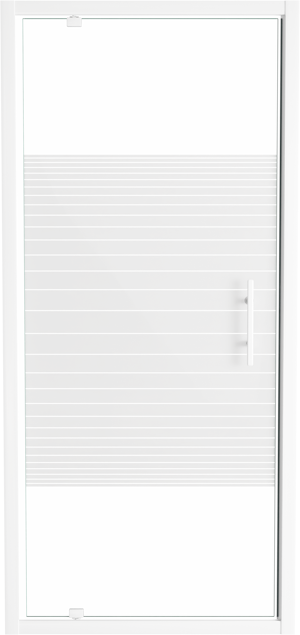 SanyOne Anton douche draaideur 90 cm x 190 cm Gestreept glas glanzend wit profiel