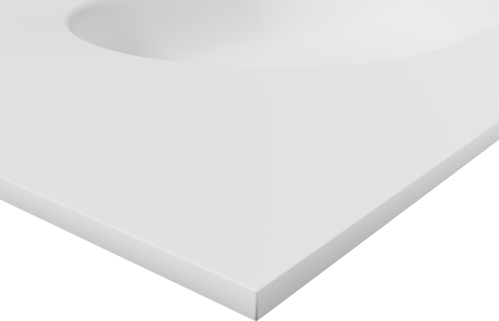 Balmani Tablo Oval asymmetrisch linkse wastafel mat witte Solid Surface 120 x 55 cm