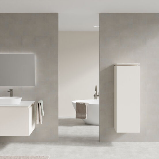 Balmani Eclips colonne salle de bains suspendue droite Sandbeige 44 x 32 x 130 cm