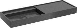 Balmani Cubo asymmetrisch linkse wastafel verzoete graniet 140 x 49 cm