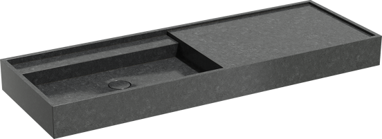 Balmani Cubo plan vasque asymétrique à gauche granite doux 140 x 49 cm
