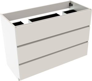 Storke Edge staande wastafelonderkast 120 x 52 cm mat wit 3 lades 2 sifonuitsparingen