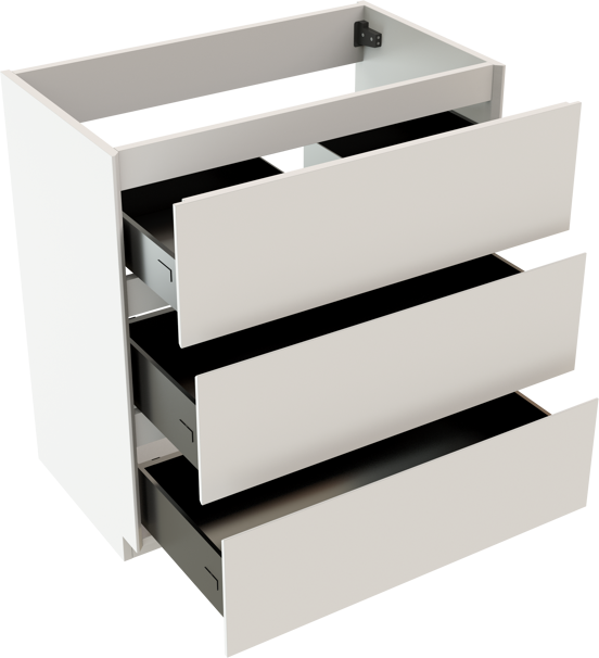 Storke Edge staande wastafelonderkast 80 x 46 cm mat wit 3 lades