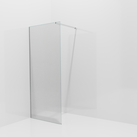 Balmani Modular douche à l'italienne: 90 x 200 cm, Ribs, avec coating, Profil Chrome brillant