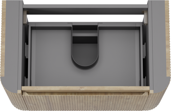 Storke Soft zwevende wastafelonderkast 80 x 46 cm Ruwe eik 2 lades vert. sym. Groef