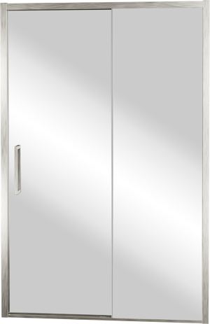 Balmani Senses Design porte coulissante à droite 160 cm x 210 cm verre miroir reflex, Profil Brushed CoolMetal