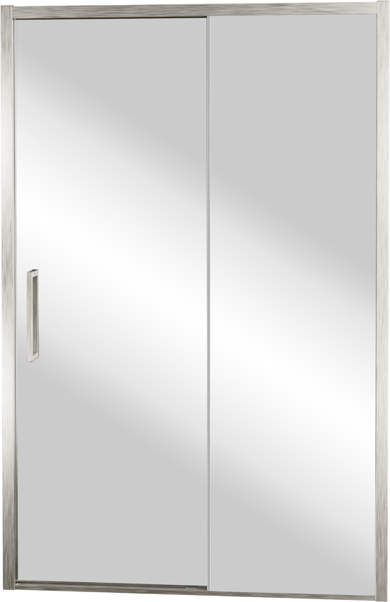 Balmani Senses Design douche schuifdeur rechts 160 cm x 210 cm Reflex spiegelglas, Brushed CoolMetal profielen, met coating