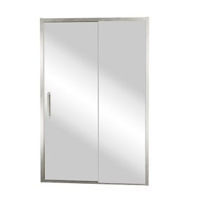 Balmani Senses Design porte coulissante à droite 140 cm x 210 cm verre Miroir Reflex, Profil Brushed CoolMetal