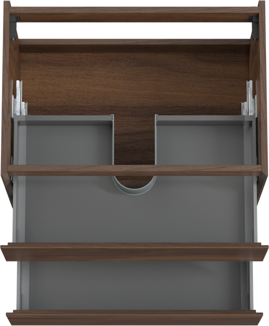 Storke Edge meuble sous-vasque suspendu 75 x 52 cm noyer 2 tiroirs