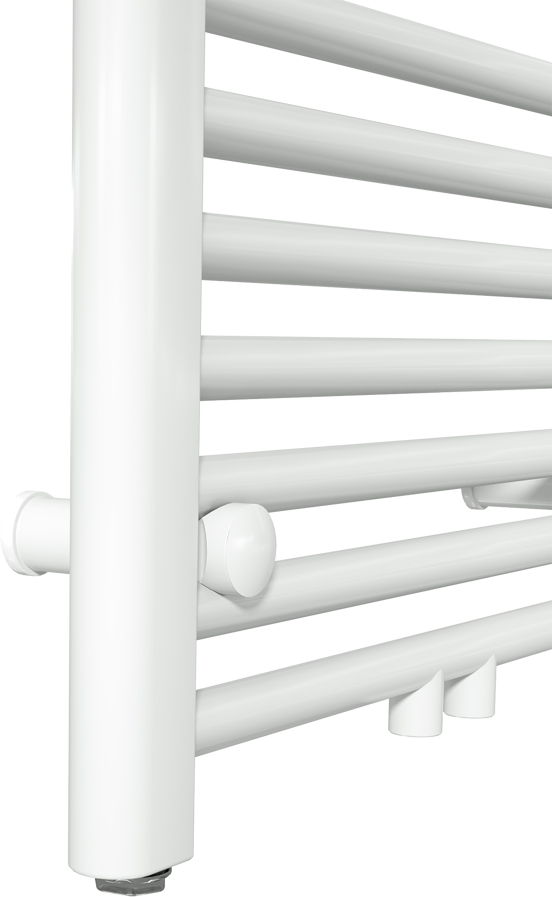 Vipera Kanza enkele handdoekradiator 50 x 150 cm centrale verwarming hoogglans wit zij- en middenaansluiting 679W
