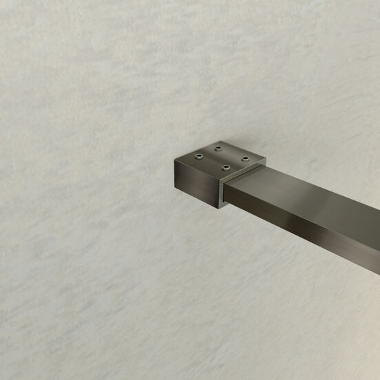 Balmani Modular inloopdouche 140 x 200 cm helder glas Brushed GunMetal profiel