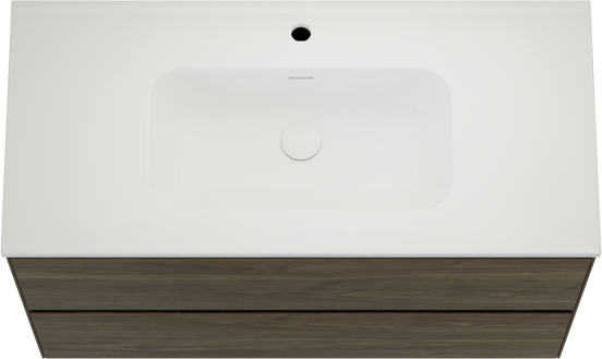 Balmani Mitra Compact meuble salle de bains suspendu 80 x 46 cm chêne sauvage avec Nostra plan simple en porcelaine blanc brillant