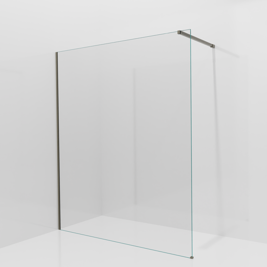 Balmani Modular Walk-In Dusche: 170 x 200 cm, Klarglas, inklusive Coating, Profil Stein Grau