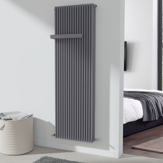 Vipera Corrason radiateur de salle de bains double 60 x 180 cm chauffage central gris anthracite raccordements latéral et central possibles 3.468W