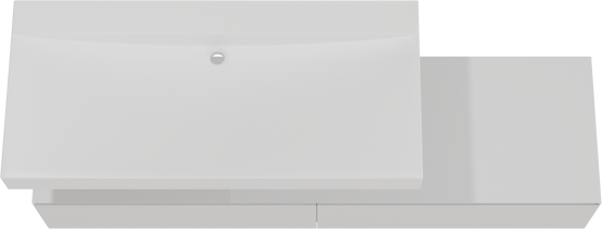 Balmani Mitra Elements meuble salle de bains suspendu 180 x 55 cm blanc mat avec Wave lavabo simple pour 2 trous de robinet 120 cm en solid surface blanc mat