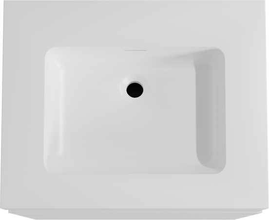 Storke Edge meuble salle de bains à poser 65 x 52 cm blanc mat avec Mata High plan simple en solid surface blanc mat