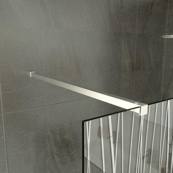 Balmani Modular inloopdouche 140 x 200 cm mikado glas geborsteld inox profiel