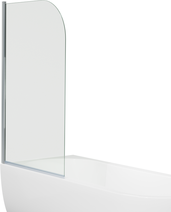 Linie Milos enkele badwand 85 cm met glanzend chroom profiel