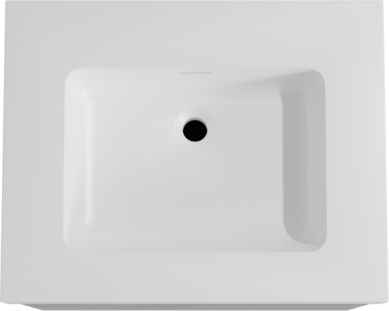 Storke Edge zwevend badmeubel 65 x 52 cm beton donkergrijs met Mata High enkele wastafel in solid surface mat wit
