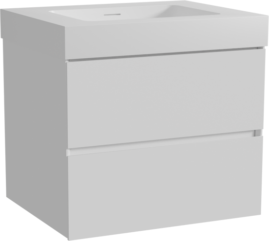 Storke Edge zwevend badmeubel 65 x 52 cm mat wit met Mata High enkele wastafel in solid surface mat wit