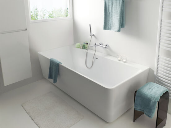 Luca Varess Coda tweepersoons hoekbad links 180 x 80 cm acryl mat wit