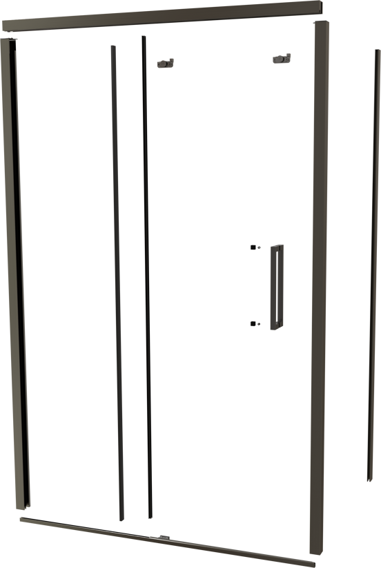 Balmani Senses Design 140 cm links douchecabine met schuifdeur profielenset brushed gunmetal