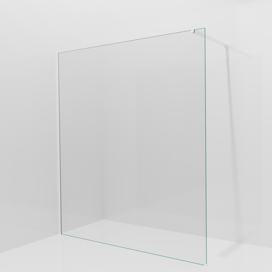Balmani Modular inloopdouche: 180 x 200 cm, Helder glas met coating, Mat witte profielen