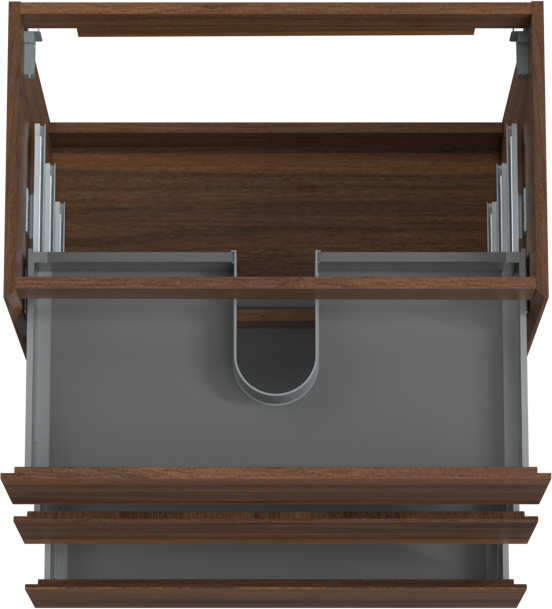 Storke Edge stehender Waschbeckenunterschrank: 80 x 46 cm, Nussbaum, 3 Schubladen