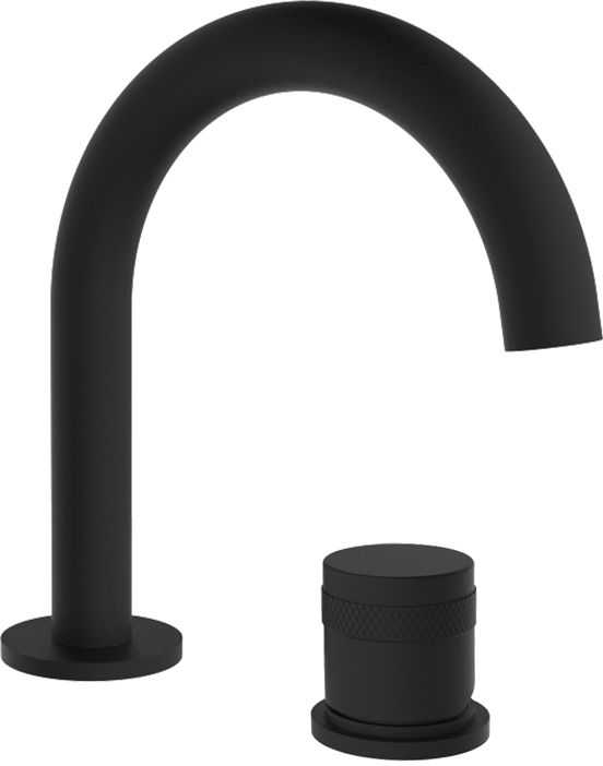 Blaufoss Pavilion Curve Waschbecken Armatur: Schwarz matt