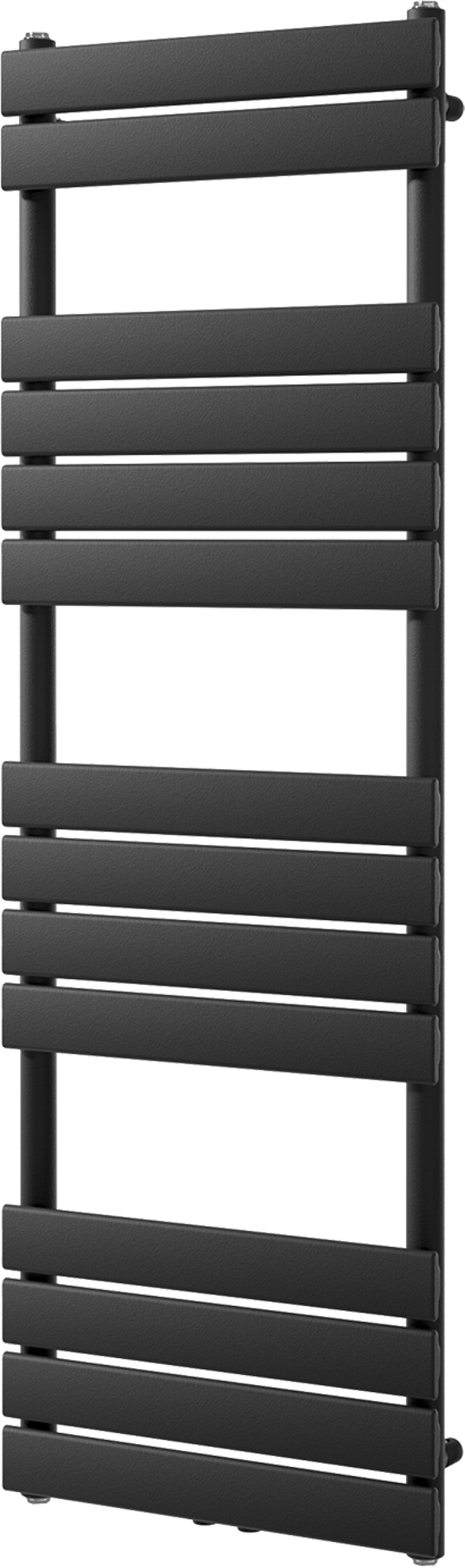 Vipera Vulcan enkele handdoekradiator 50 x 150 cm centrale verwarming mat zwart zij- en middenaansluiting 740W