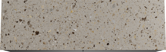 Balmani Mitra zwevend badkamermeubel 180 x 55 cm mat zwart met Stretto enkel of dubbel tablet in terrazzo greige terrazzo