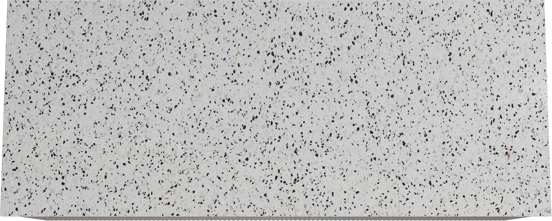 Storke Ribs zwevend badmeubel 130 x 52 cm notenhout met Tavola enkel of dubbel wastafelblad in mat wit/zwart terrazzo, Verticale symmetrische rechte ribbel