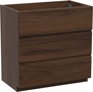 Storke Edge meuble sous-vasque a poser 85 x 52 cm noyer 3 tiroirs