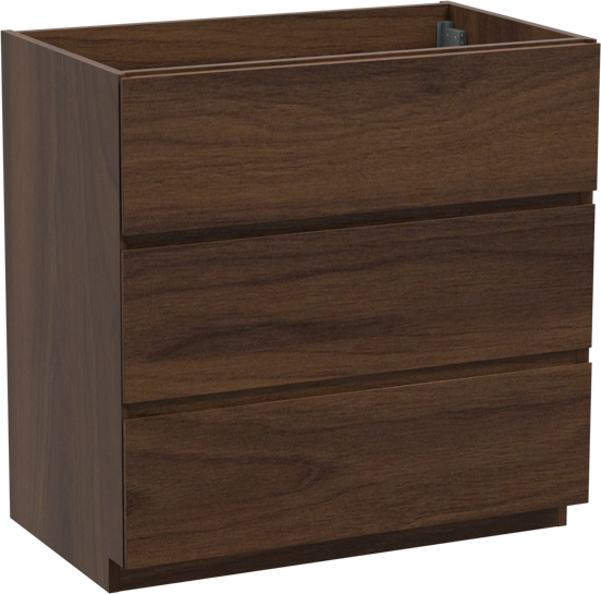 Storke Edge staande wastafelonderkast 85 x 52 cm notelaar 3 lades
