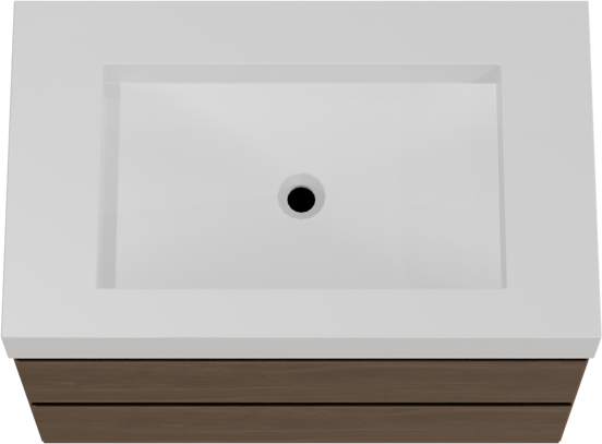 Balmani Mitra meuble salle de bains suspendu 90 x 55 cm noyer américain avec Modus plan simple en solid surface blanc mat