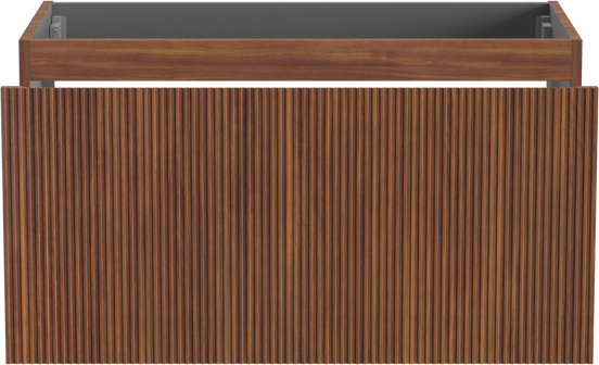Storke Ribs zwevende wastafelonderkast 95 x 52 cm notenhout 2 lades