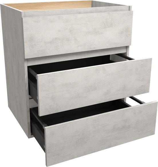 Balmani Lucida meuble sous-lavabo a poser 75 x 55 cm béton gris argent 3 tiroirs