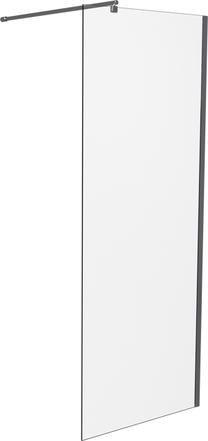 SanyOne douche à l'italienne 80 x 195 cm verre transparent profil chrome brillant