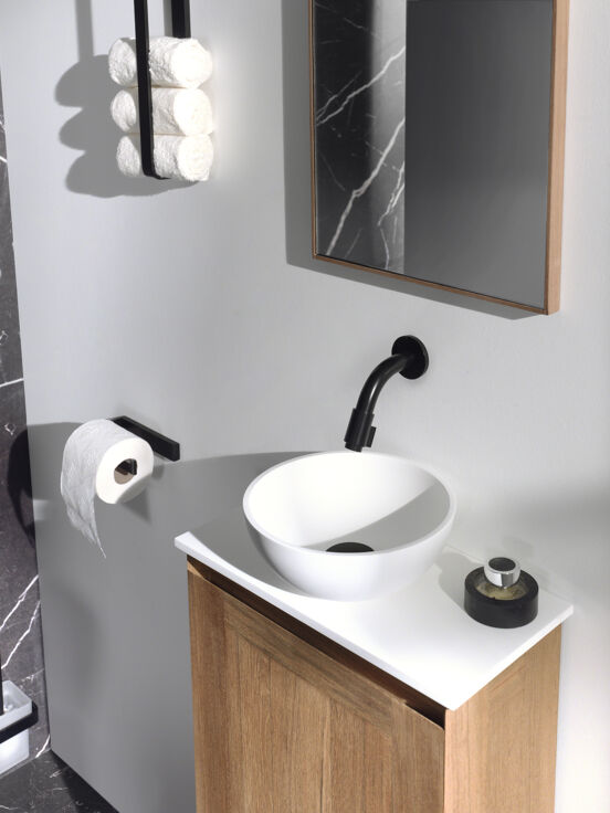 Balmani Facetta Waschtischplatte: Solid Surface, matt, 42 x 21 cm