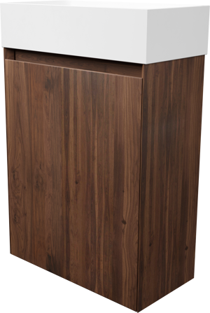 Balmani Mitra meuble wc suspendu 42 x 21 cm noyer américain avec Dama lavabo en Solid Surface mat